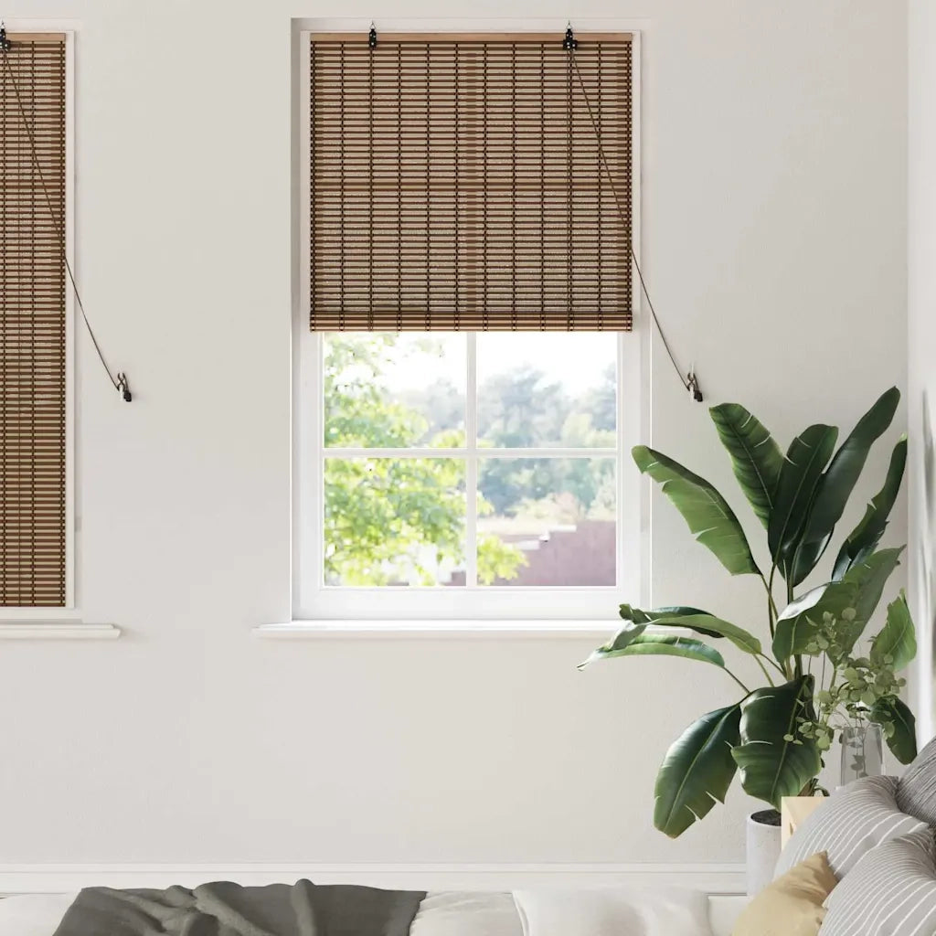 vidaXL Tenda per Finestra con tende Marrone 80 x 160 cm Bambù