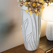 Vaso Brabbia, Complemento d'arredo, Articolo decorativo, Accessorio d'arredo, 31x31 h69 cm, Bianco