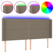Testiera | Testata a LED Tortora 183x16x118/128 cm in Tessuto