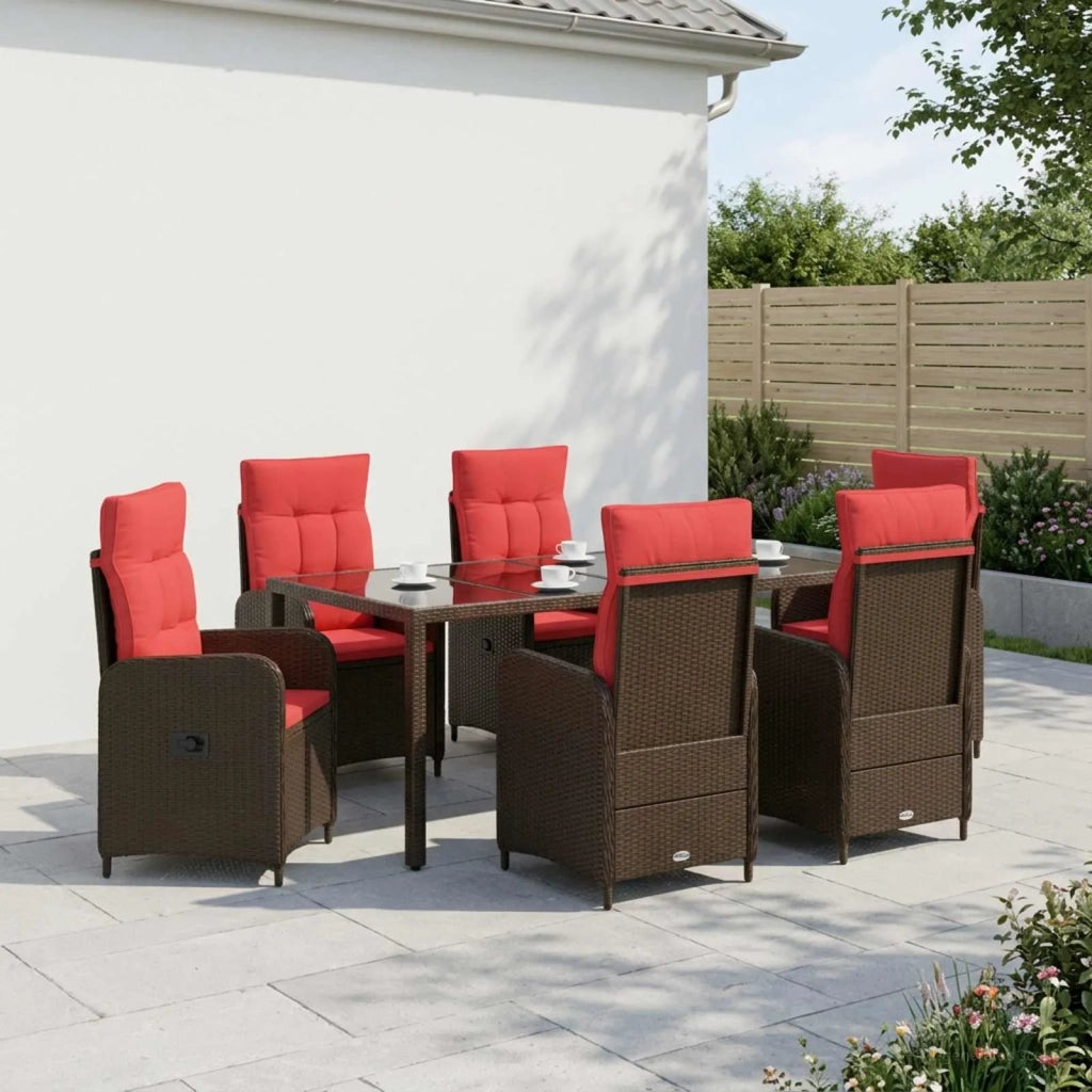 Set da pranzo per esterni 7 pz polyrattan 3422320