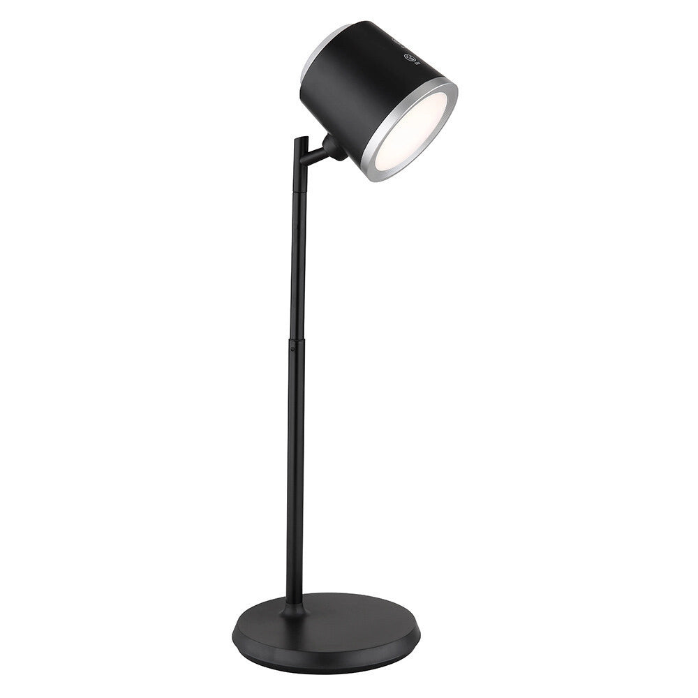Trade Shop - Lampada Doppio Uso Scrivania Applique A Led 6w Touch Dimmerabile 3 Colorazioni Bl-1005 - Nero