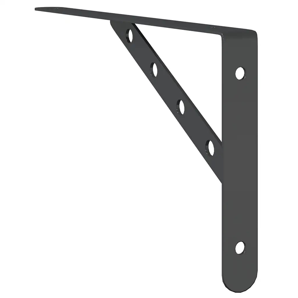4 pz Staffe per Mensola | Ripiano | Scaffale 30x2,5x15,5 cm in Acciaio Inox Nero