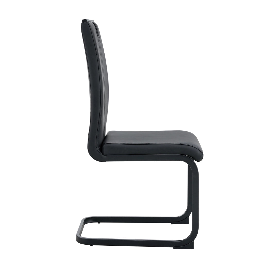 Set di 2 sedie curve nere in materiale PU dal design moderno e minimalista