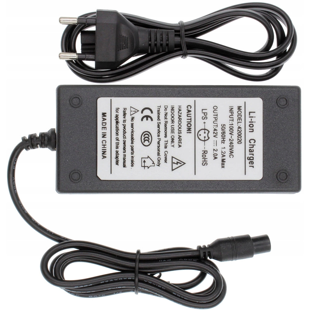 Caricabatterie Alimentatore 36V 42V 2A con Spina 3 Pin – Alta Qualità e Sicurezza
