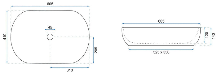 Lavabo Da Appoggio In Ceramica Cleo 61 Copper Bush / Black -rea