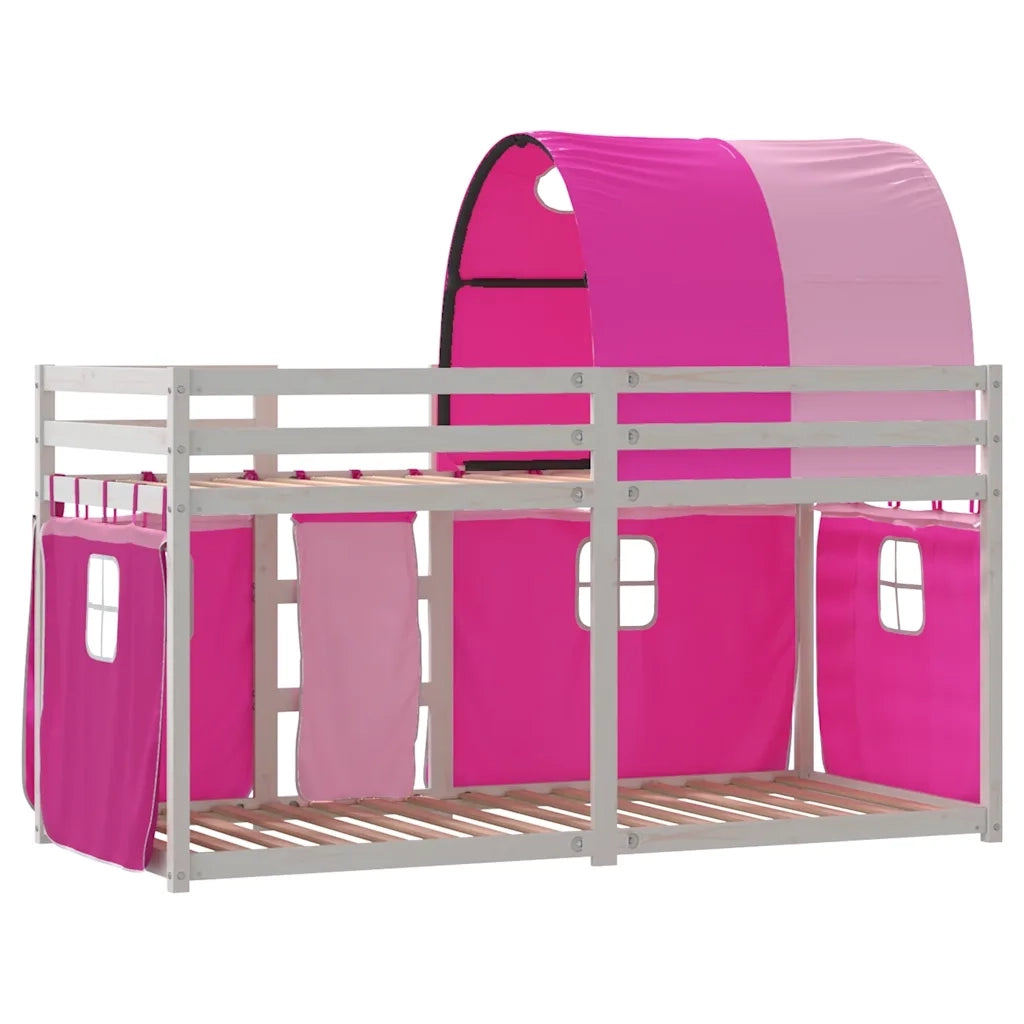 Letto a Castello senza Materasso Rosa 90x200 cm Legno di Pino 3283987