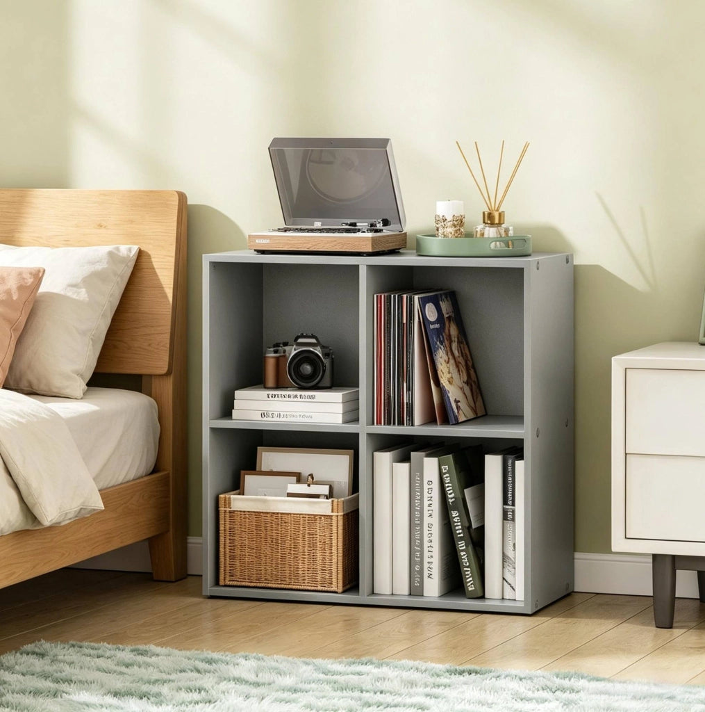 Libreria a cubi 4 vani grigia 59,6x59,8x29 cm