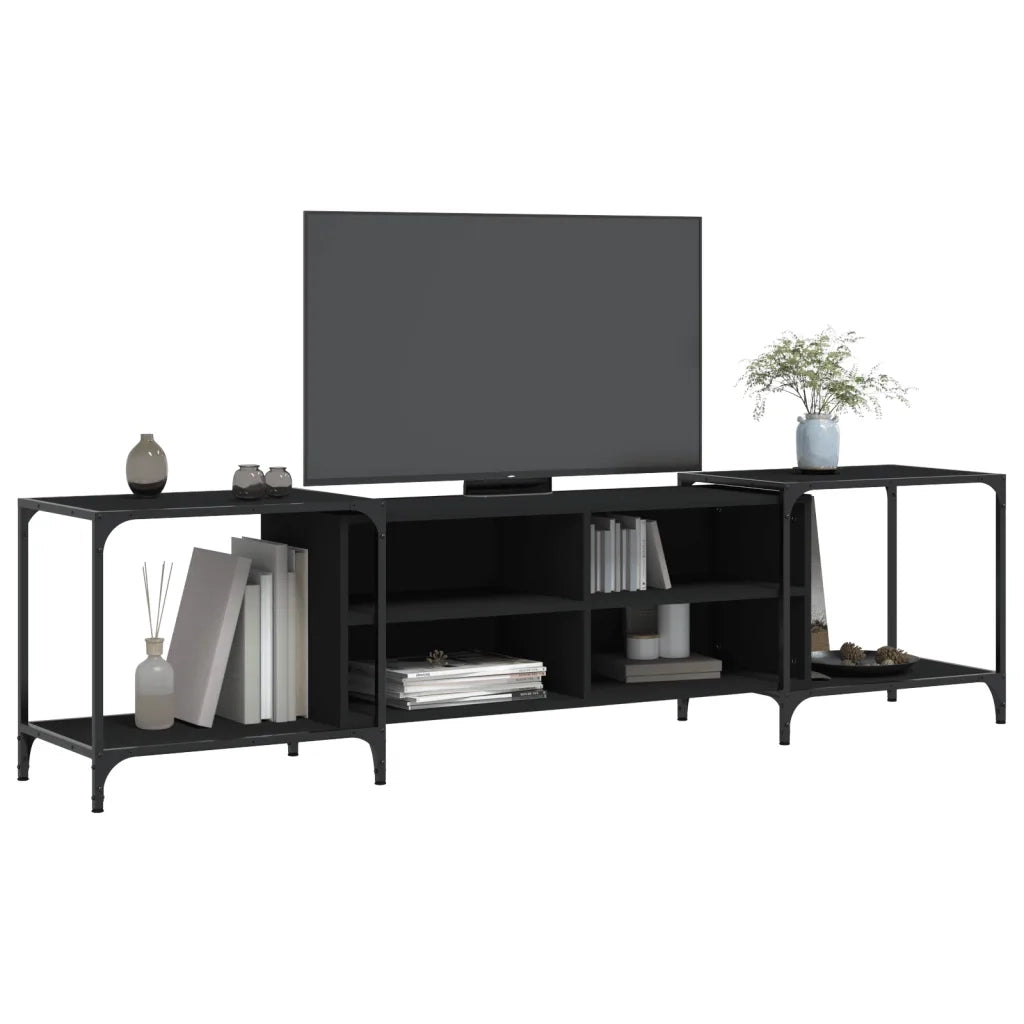 Mobile TV | Armadietto TV | Mobile Porta TV Nero 203x37x50 cm in Legno Multistrato