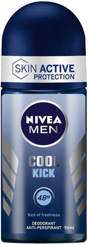 NIVEA MEN DEODORANTE UOMO COOL KICK ROLL- ON ANTITRASPIRANTE REGOLA LA TRASPIRAZIONE PER 48H 50 ML