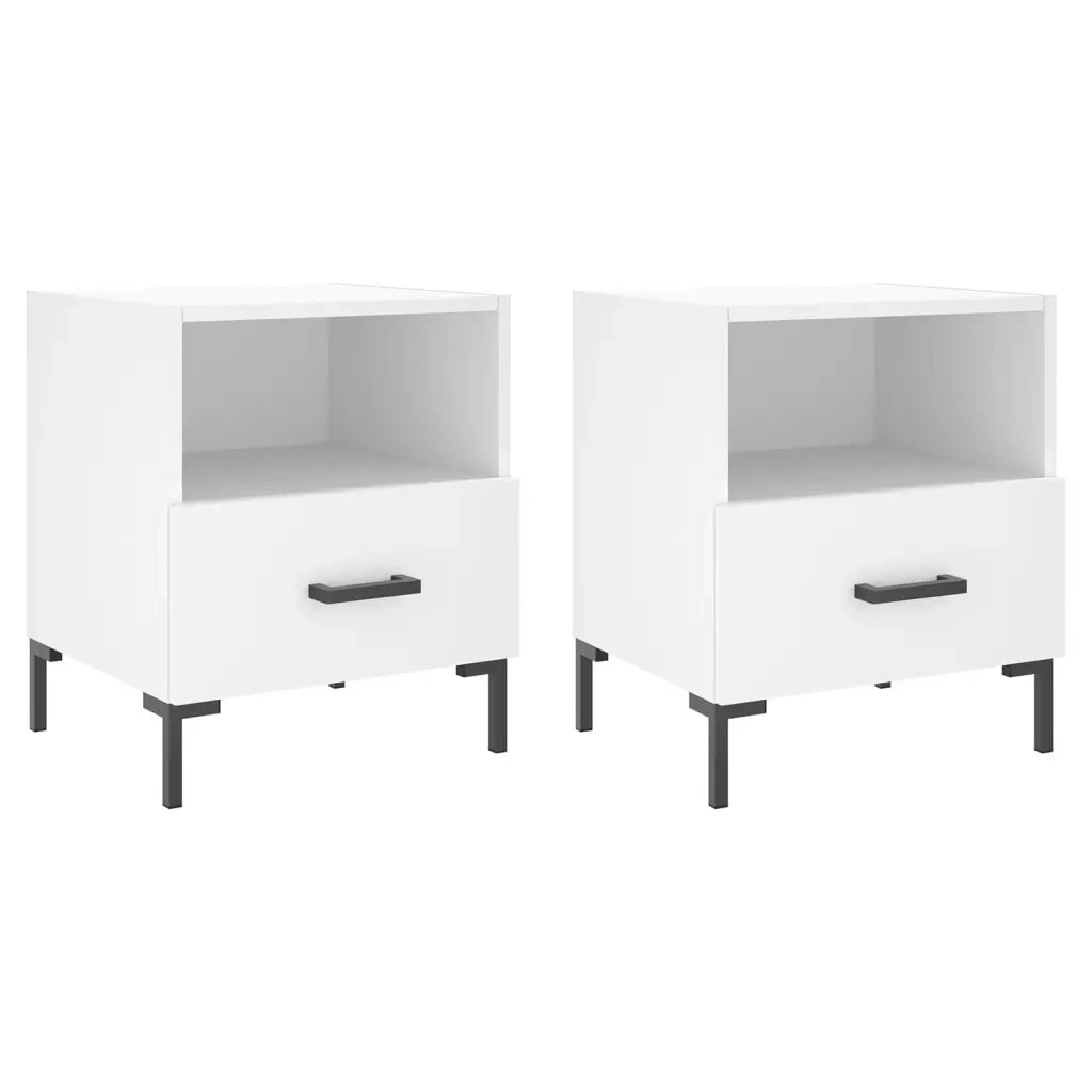 Comodini 2 pz Bianchi 40x35x47,5 cm in Legno Multistrato 827437