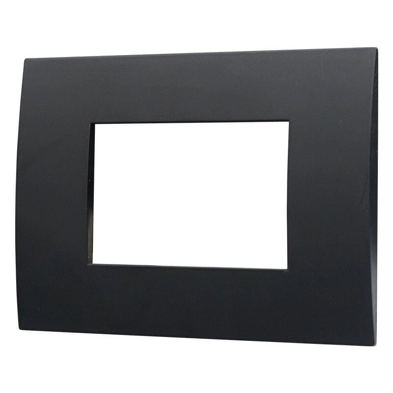Placca Plastica Serie Venus 3P Colore Nero Compatibile Con Vimar Arke