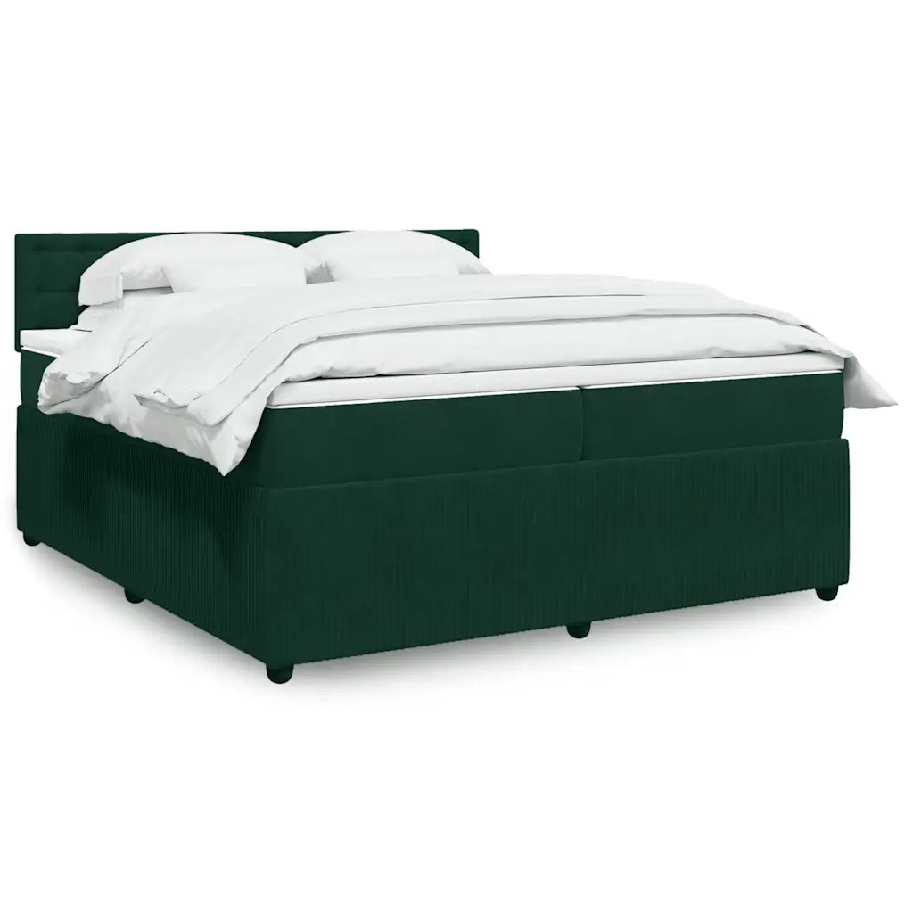 Giroletto a Molle con Materasso Verde Scuro 200x200 cm Velluto 3287845