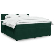 Giroletto a Molle con Materasso Verde Scuro 200x200 cm Velluto 3287845