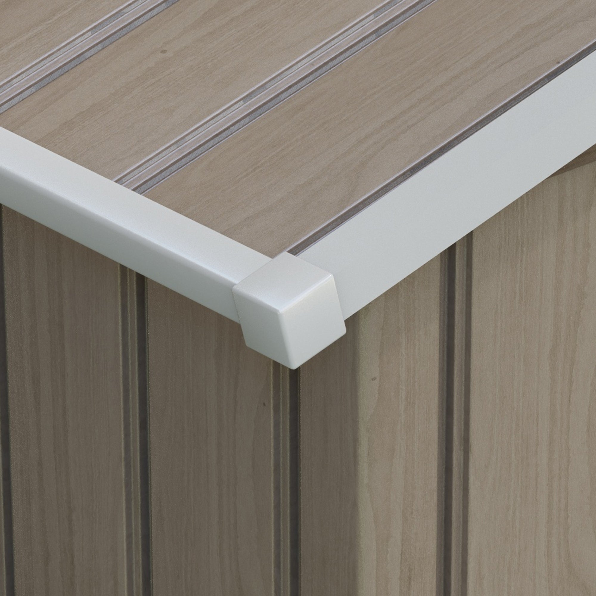 Casetta da Giardino con Prese d'Aria e Doppia Porta Scorrevole  210x130 cm in Metallo Marrone Chiaro