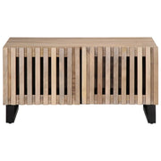 Tavolino da Salotto Bianco 80x51x40 cm Legno Massello di Mango 377464