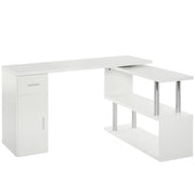Scrivania da Ufficio ad Angolo Porta PC 114x120x74,6 cm in Legno  Bianca