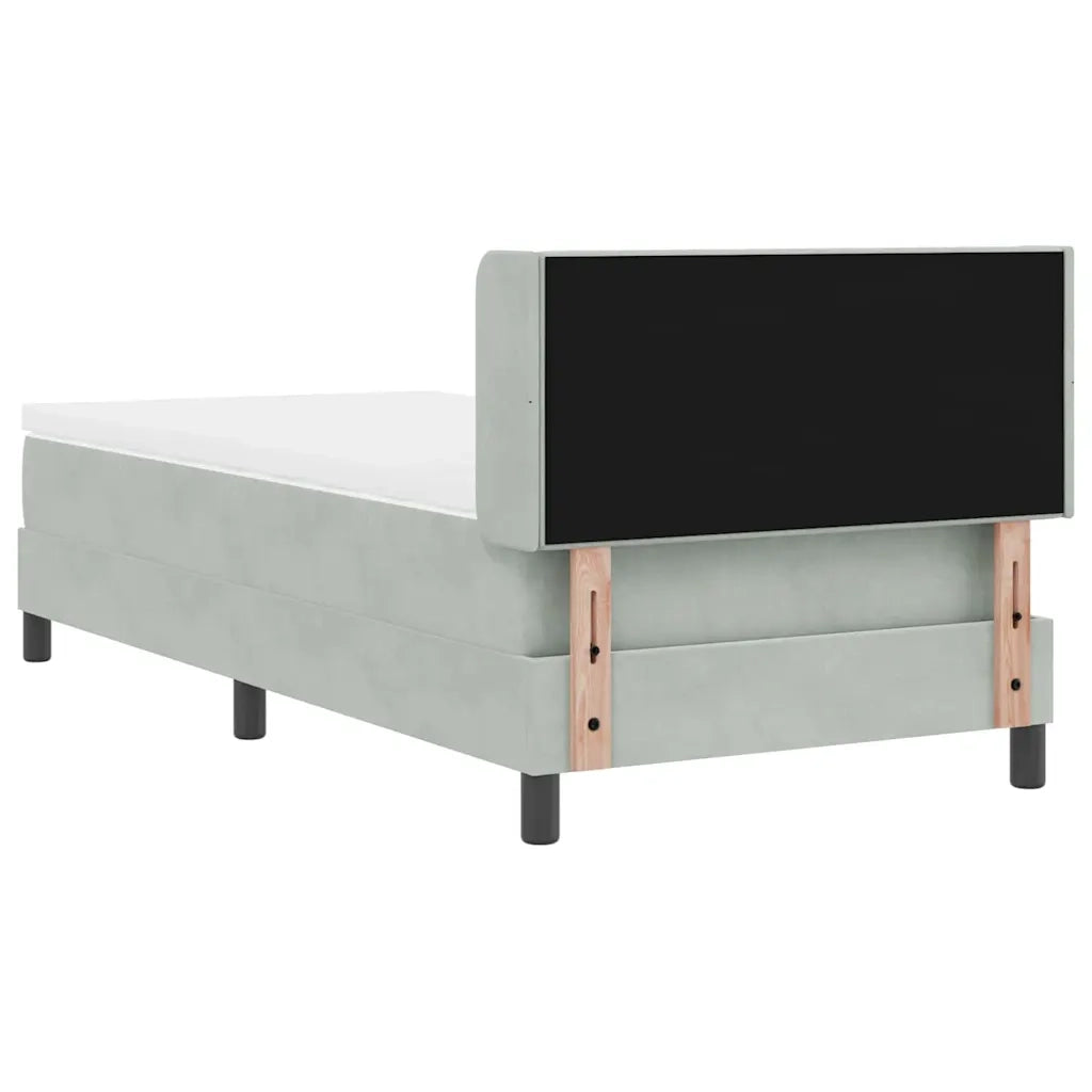 Letto a molle con testiera-Rete con Testiera Grigio chiaro 190 x 90 cm Poliestere 275367
