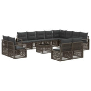Set Divano da Giardino 13 pcs Grigio polyrattan