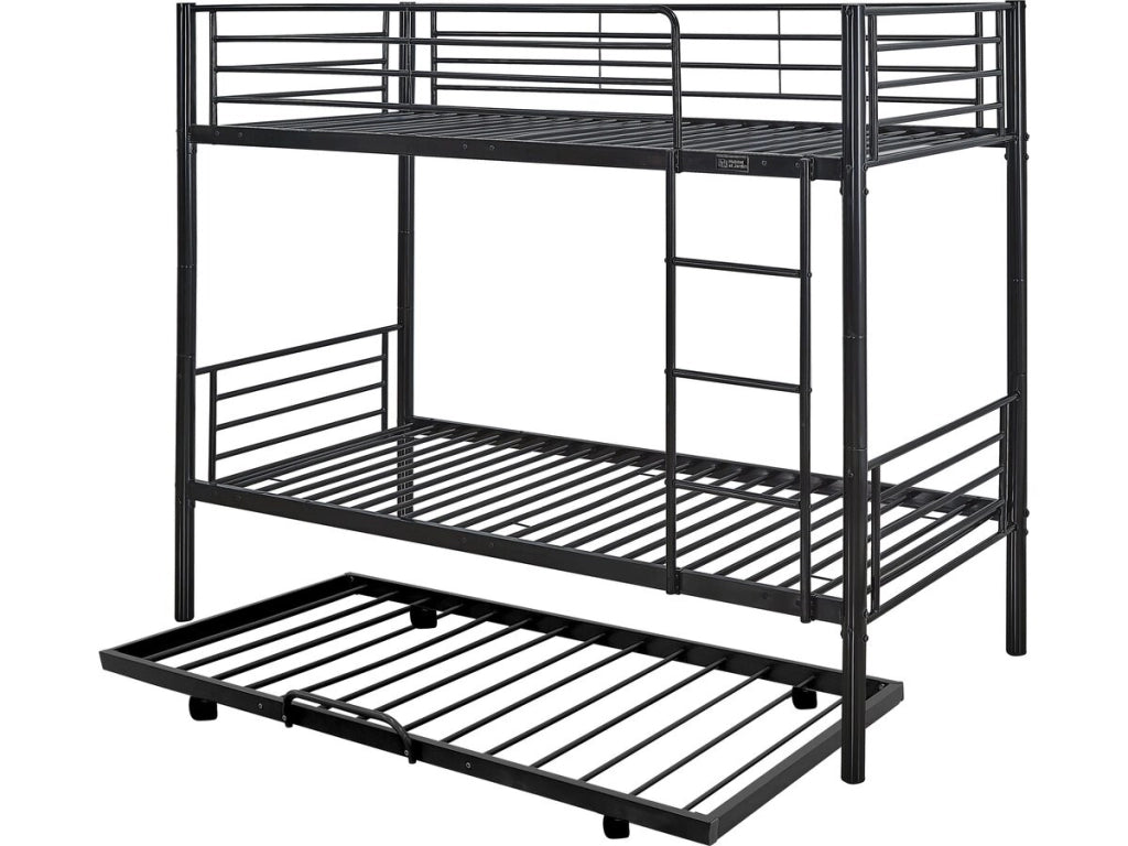 Letto a castello "ADAM" con cassetto estraibile - 90 x 190 cm - Metallo - Nero