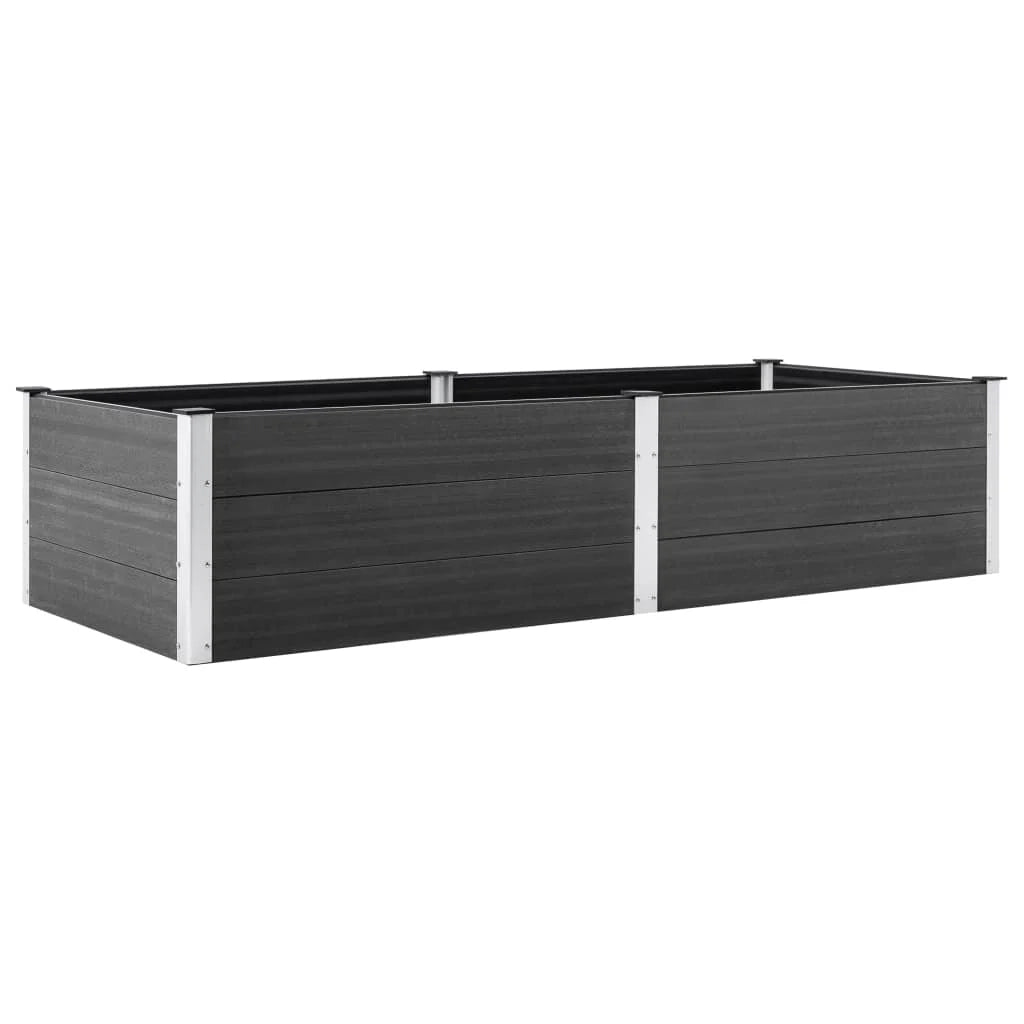 Fioriera rialzata per piante e fiori giardino 250 x 100 x 54 cm WPC grigio 02_0001024