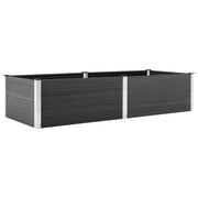 Fioriera rialzata per piante e fiori giardino 250 x 100 x 54 cm WPC grigio 02_0001024