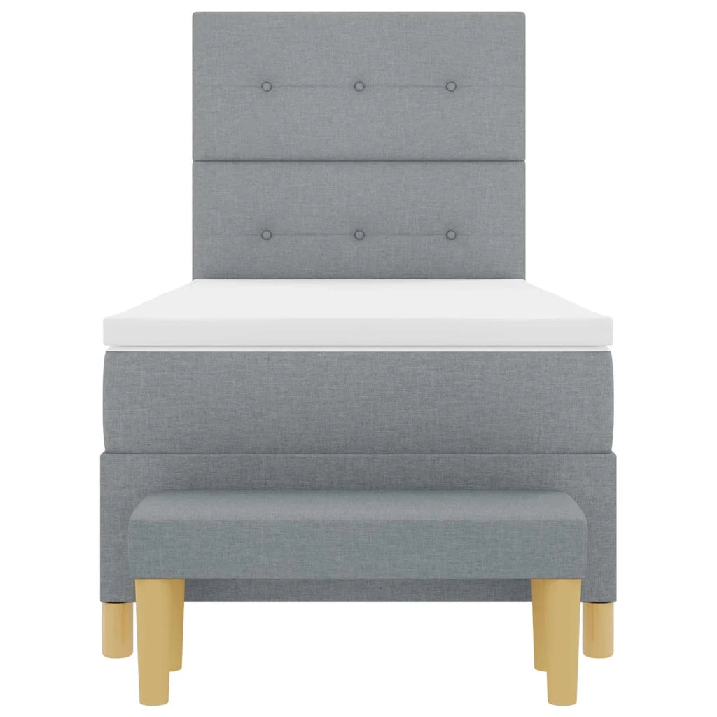 Letto a molle con testiera Grigio chiaro 200 x 90 cm Tessuto 3344268