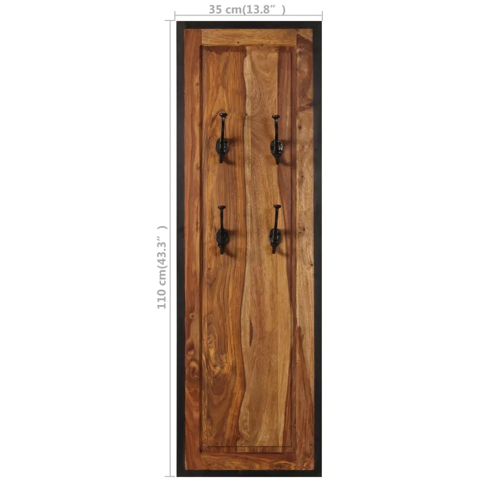 Appendiabiti 2 pz in Legno Massello di Acacia 246232