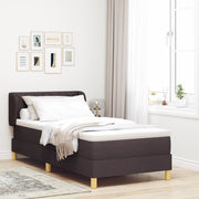 Letto Box Spring con Materasso Marrone Scuro 90x200 cm Tessuto