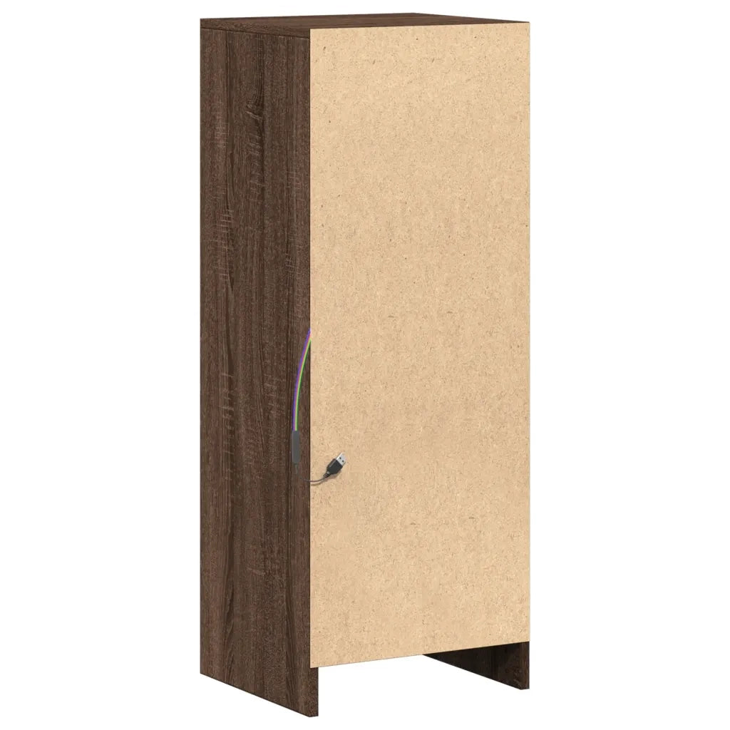 Credenza con LED-Buffet-Armadio da cucina Rovere Marrone 38x34x100 cm Legno Multistrato