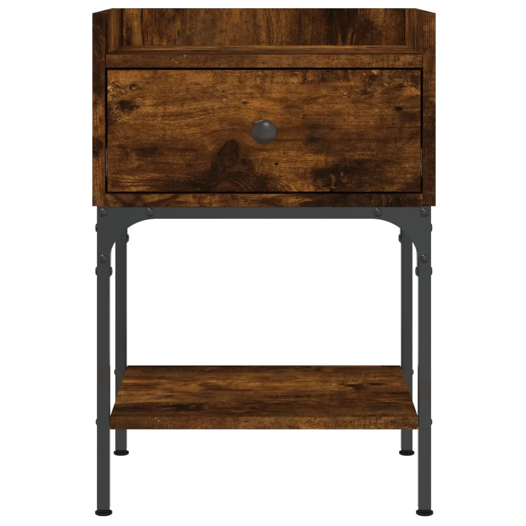 Comodino-Tavolino da notte Rovere Fumo 40,5x31x60 cm in Legno Multistrato