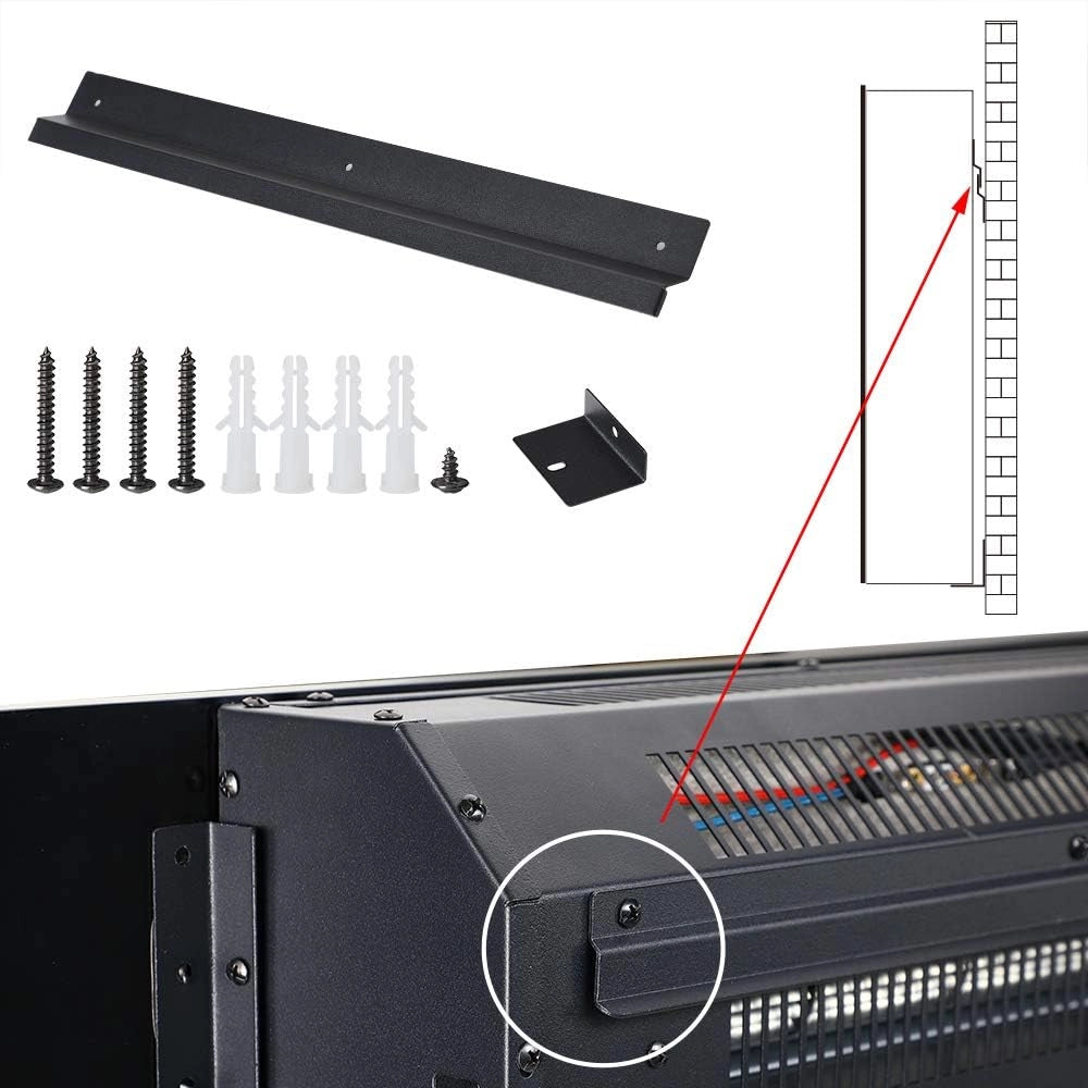 Caminetto a Parete Camino Elettrico Display Head Up 900W / 1800W Termostato Telecomando Timer Regolabile