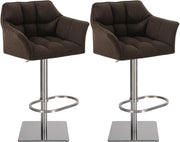 Set 2 sgabelli bar in tessuto Damaso acciaio inox 7
