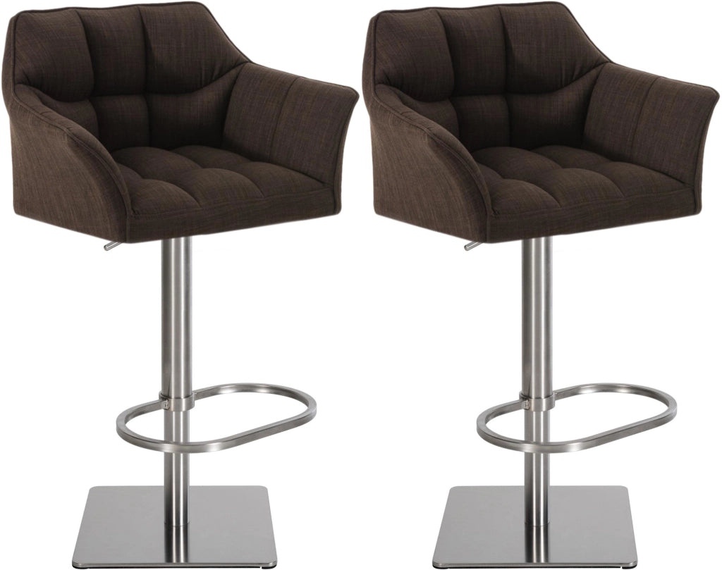 Set 2 sgabelli bar in tessuto Damaso acciaio inox 7