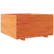 Fioriera | Cassetta per fiori | Vaso Giardino Marrone Cera 90x90x49,5cm Legno Massello Pino