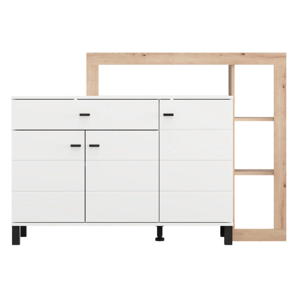 Madia Piriap, Credenza 5 Ripiani, 145x35x101h cm Bianco