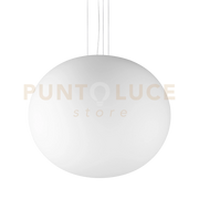 COTTON LAMPADARIO SOSPESO IN VETRO BIANCO 1 LUCE ATTCCO E27 D.50CM