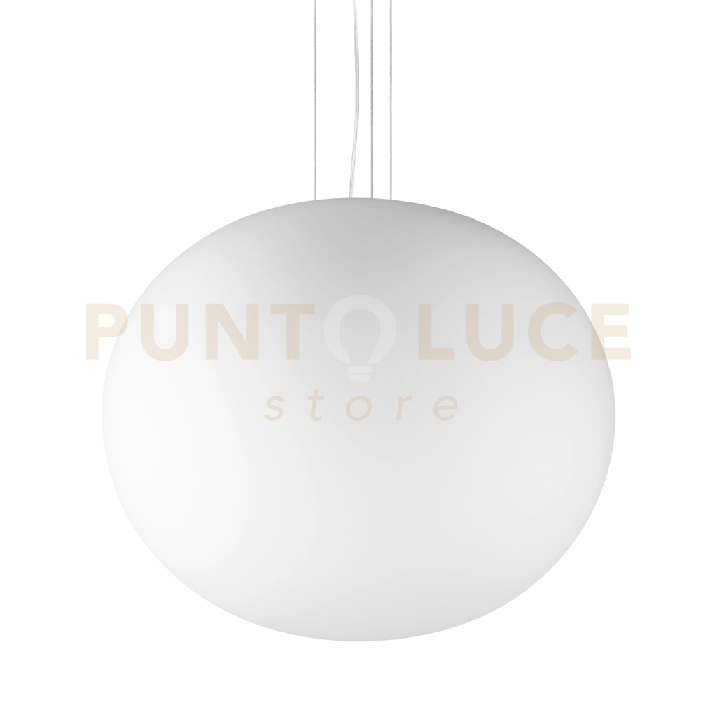 COTTON LAMPADARIO SOSPESO IN VETRO BIANCO 1 LUCE ATTCCO E27 D.50CM