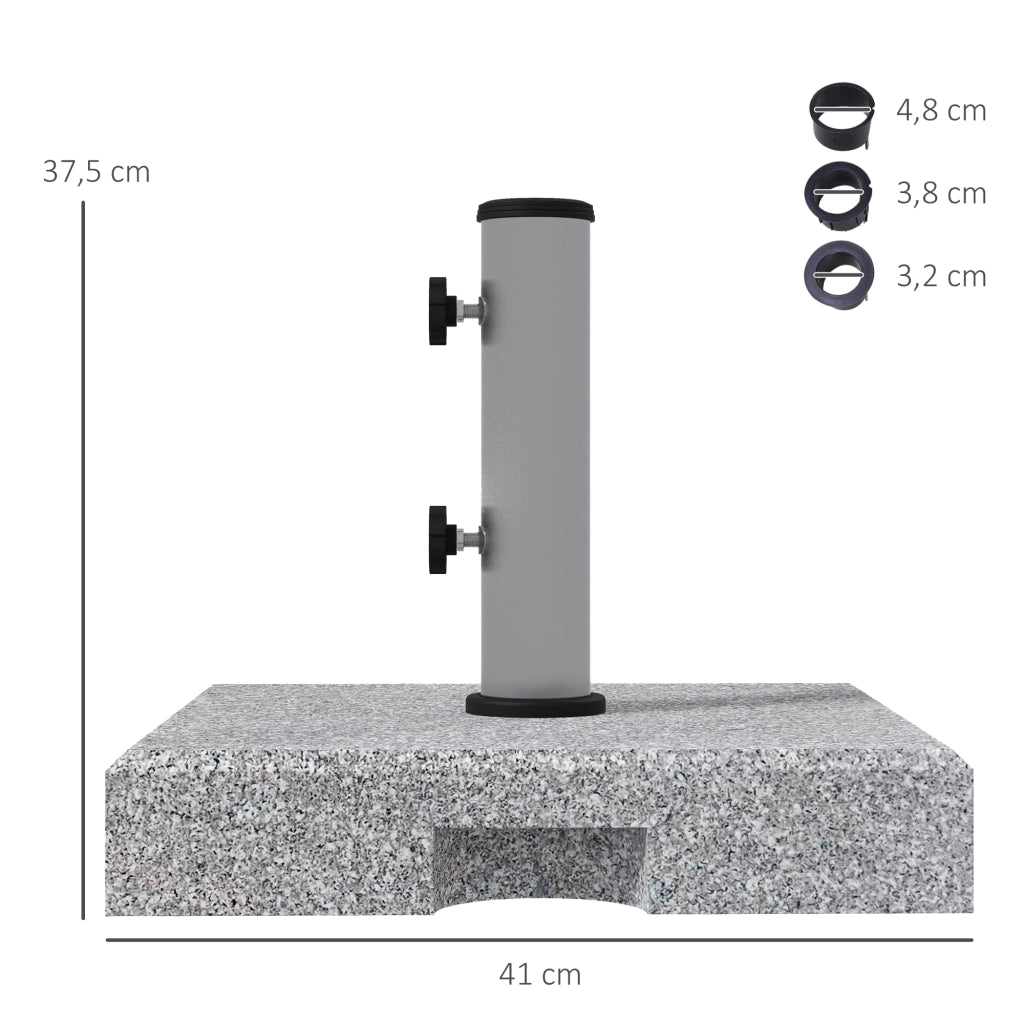Base per ombrelloni in granito con ruote ¨C zephmum ¨C 28 kg, per pali 32/38/48mm, grigio
