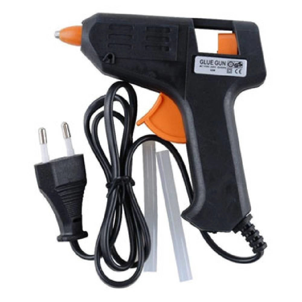 Trade Shop - Pistola Colla A Caldo 60 Watt Incollatrice Termocollante Con 2 Stick 92283 -