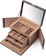 Cassettiere Portatile per Donne / Scatola per Oreficeria Scatola per Oreficeria con Cassetti per Collane, Orecchini, Anelli - Cassetti per Magazzino di Oreficeria