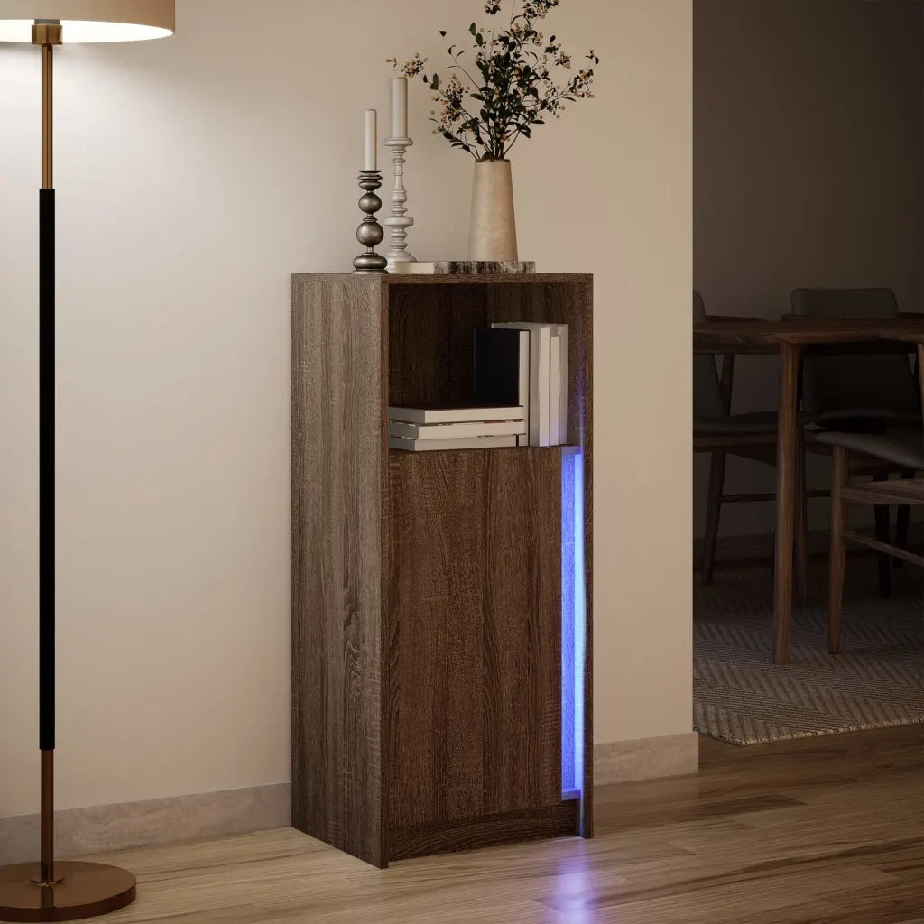 Credenza con LED Rovere Marrone 42,5x34x100cm Legno Multistrato