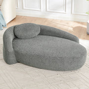Divano in Teddyfleece con design arrotondato, cuscino di supporto e struttura compatta, colore grigio scuro