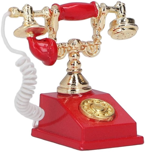 Accessorio per casa in miniatura - Telefono vintage - Materiale di alta qualità - Duraturo - Scala 1:12 - Miniatura telefono