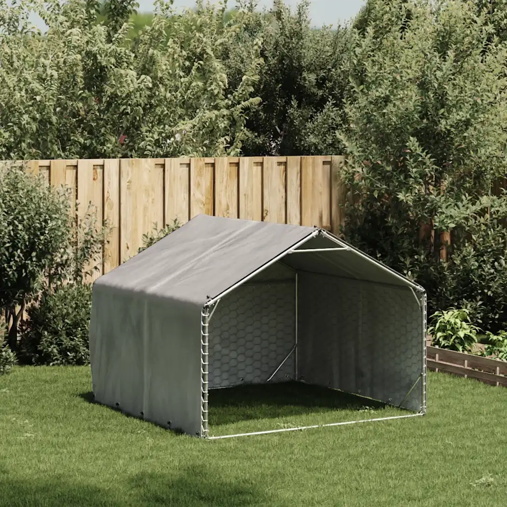 Cuccia per cani da esterno con copertura 2x2x1,5 m in acciaio zincato 4105408
