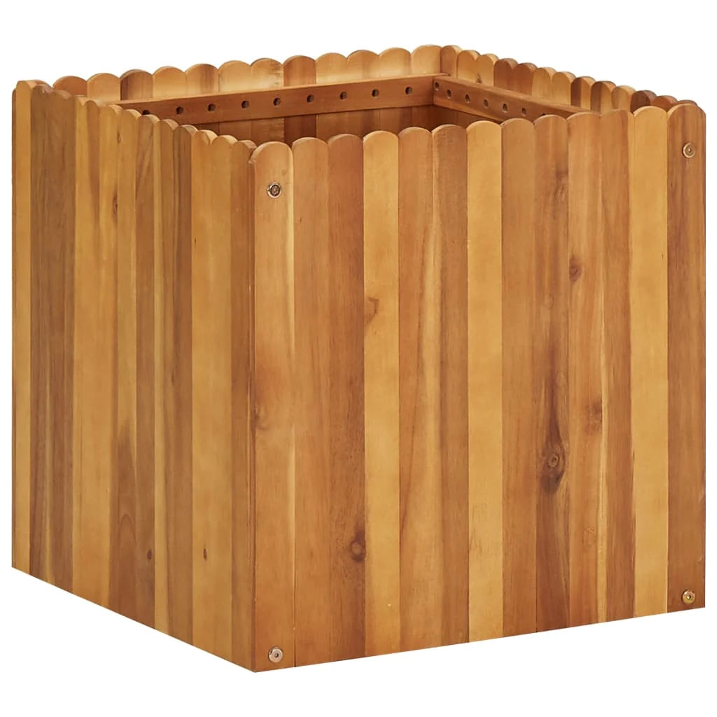 Fioriera rialzata per piante e fiori giardino 50 x 50 x 50 cm legno massello di acacia 02_0001071