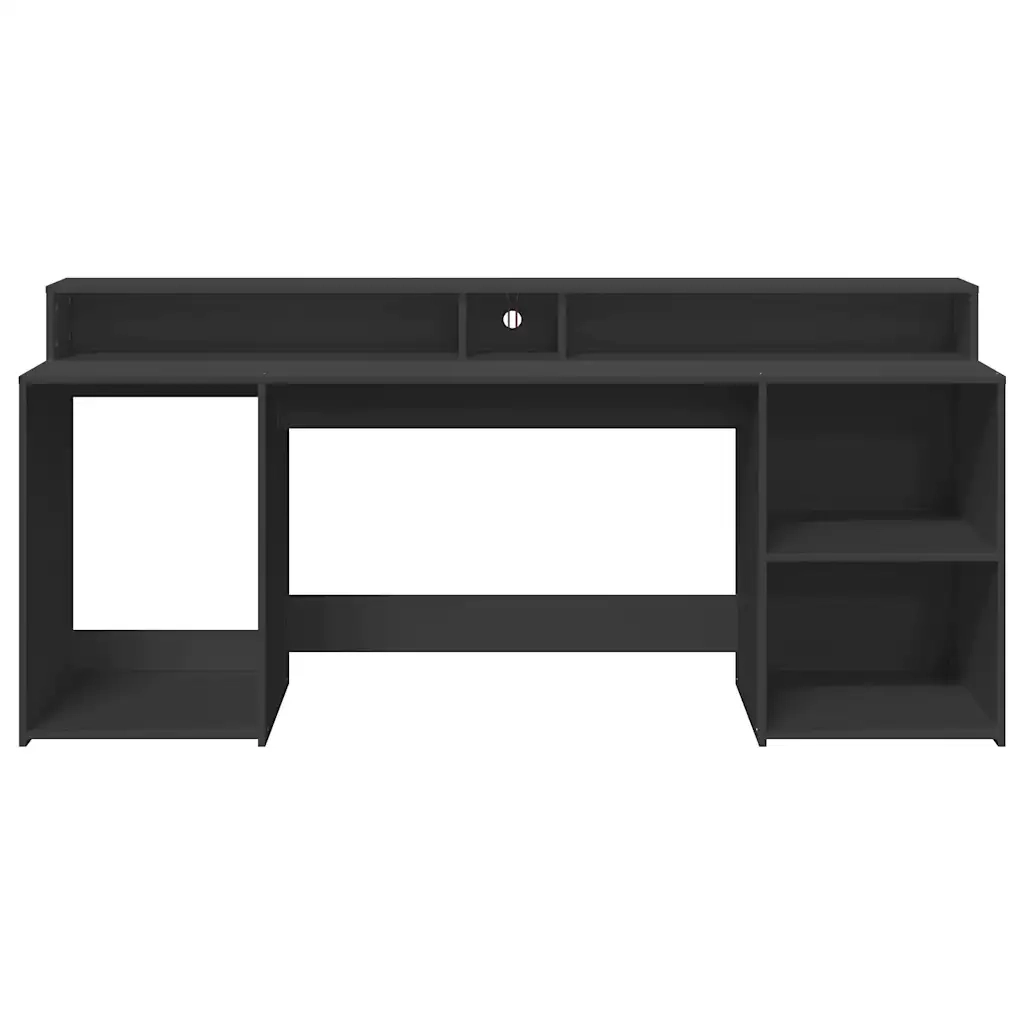 vidaXL Scrivania con Luci LED Nera 200x55x91 cm in Truciolato