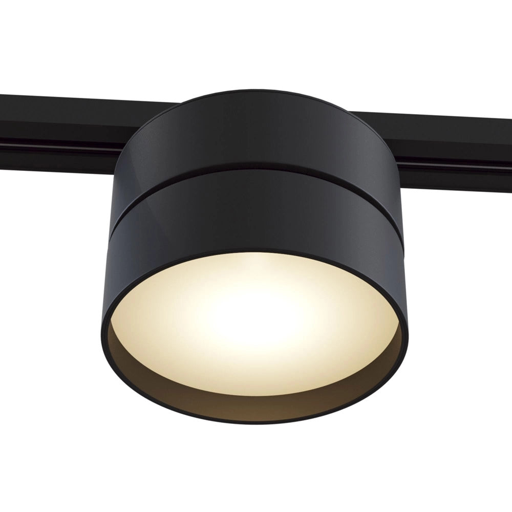 Faretto Per Binario Tondo Onda In Metallo 18W Nero 1 Luce Calda