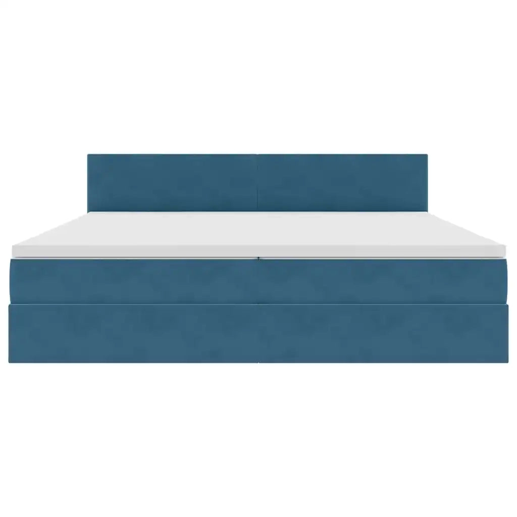 Letto con Contenitore Blu Scuro 200 x 200 cm Velluto