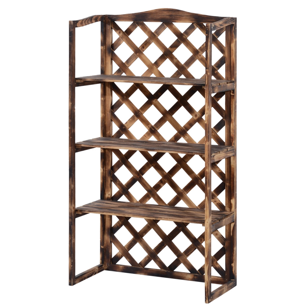 Scaffale Porta Piante 3 Ripiani Legno Abete ¨C zephmum ¨C 80x40x148 cm