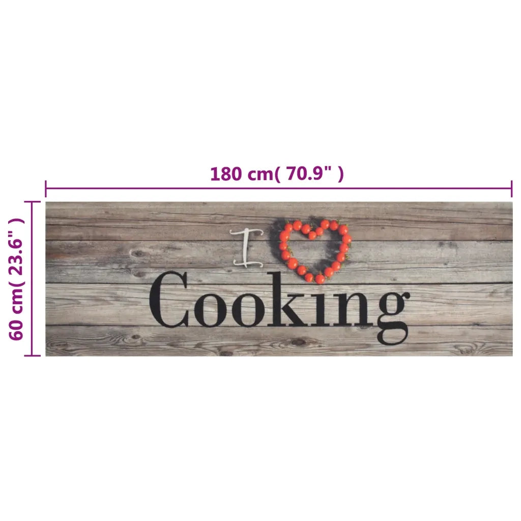 Tappeto da Cucina Lavabile-Tappetino da Cucina Grigio Cucinare 60x180 cm Velluto